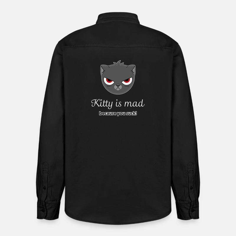 beleidigte Katze - Relaxed Fit Unisex Organic Hemd von Stanley/Stella - washed Black