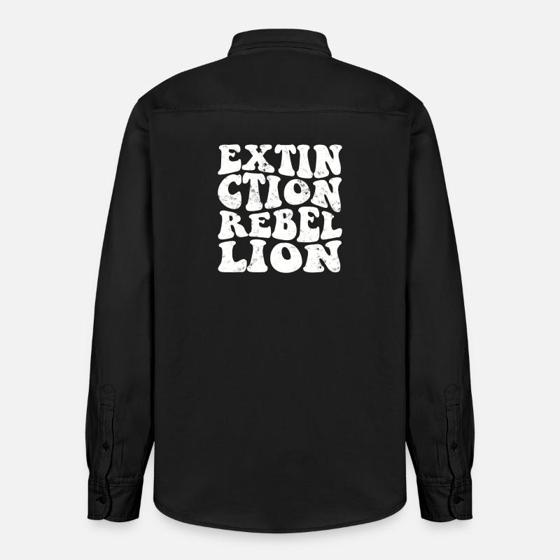 Extinction Rebellion Rétro blanc - Chemise unisexe coupe décontractée bio Stanley/Stella - noir délavé