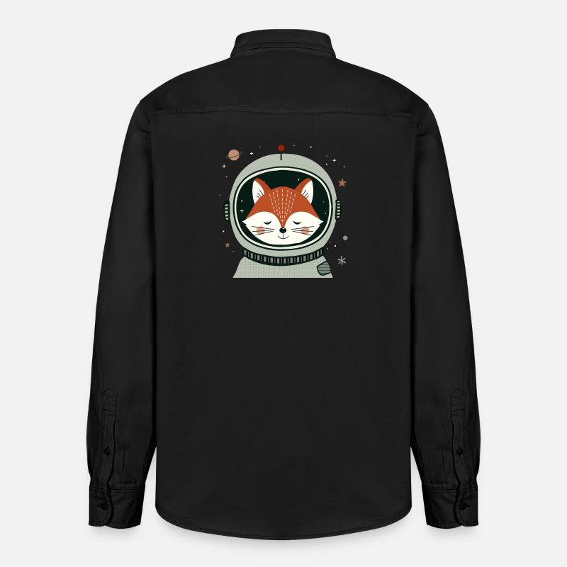 Rêver astronaute renard dans l’espace - Chemise unisexe coupe décontractée bio Stanley/Stella - noir délavé