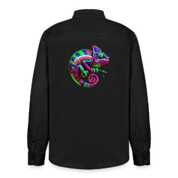 Chameleon - Relaxed Fit Unisex Organic Shirt by Stanley/Stella - washed black - Back - AI Model Male 178 light (178cm)