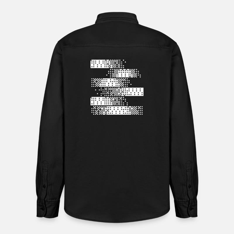 Motif de pixels numériques abstraits - Chemise unisexe coupe décontractée bio Stanley/Stella - noir délavé
