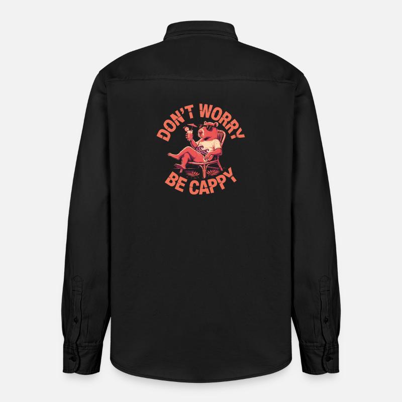 Capybara Cochon d’Inde Capybara - Chemise unisexe coupe décontractée bio Stanley/Stella - noir délavé