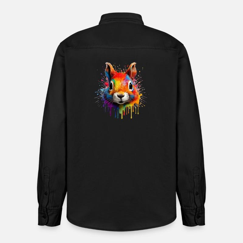 Buntes Eichhörnchen  - Relaxed Fit Unisex Organic Hemd von Stanley/Stella - washed Black
