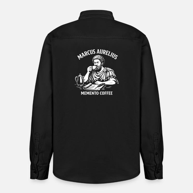 Marcus Aurelius Memento Kaffee - Relaxed Fit Unisex Organic Hemd von Stanley/Stella - washed Black