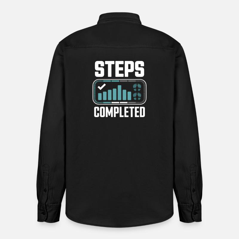 Steps Completed 10000 Schritte - Relaxed Fit Unisex Organic Hemd von Stanley/Stella - washed Black