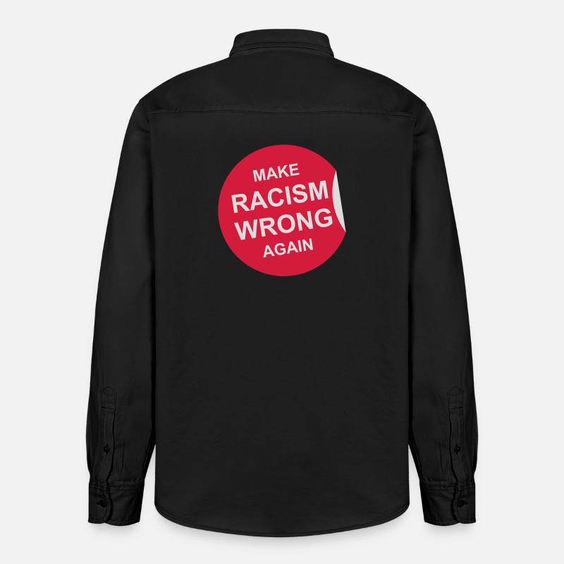 make racism wrong again - Relaxed Fit Unisex Organic Hemd von Stanley/Stella - washed Black