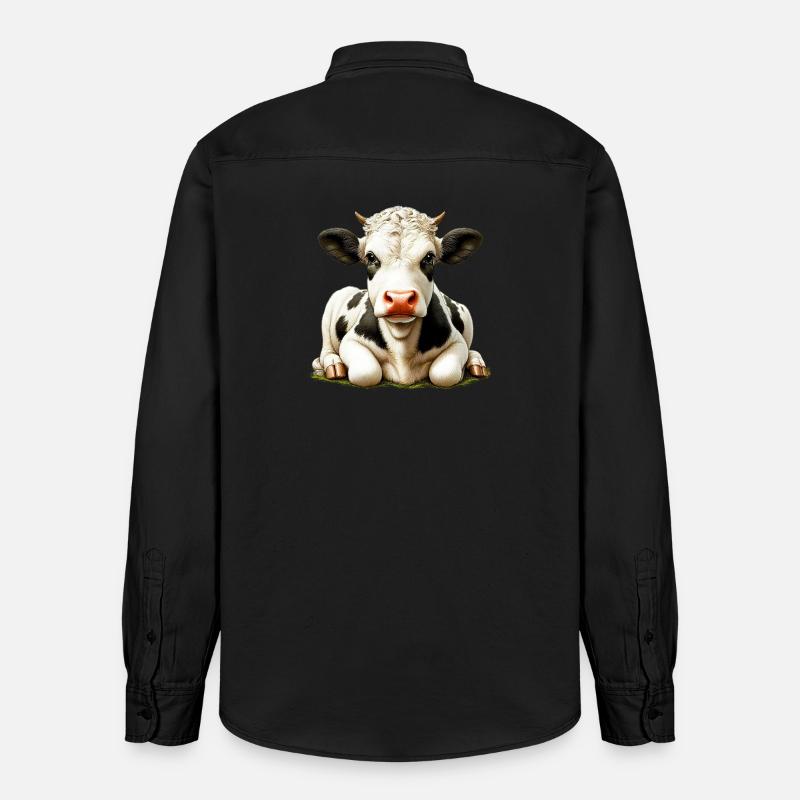 Vache - Chemise unisexe coupe décontractée bio Stanley/Stella - noir délavé