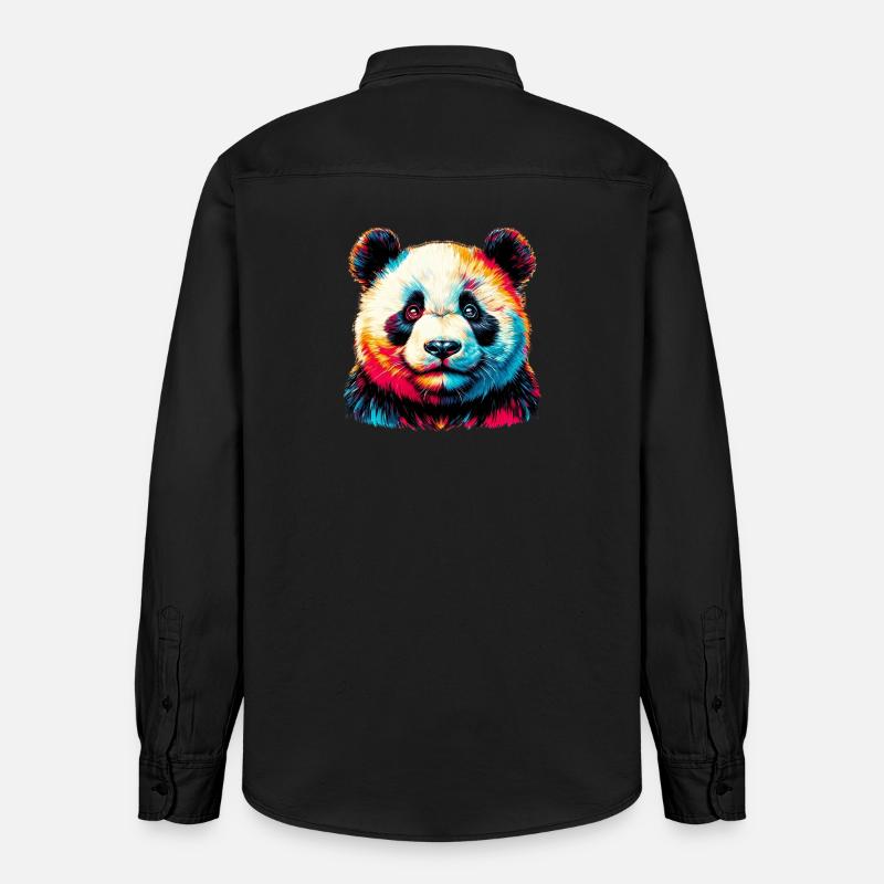 Panda - Relaxed Fit Unisex Organic Hemd von Stanley/Stella - washed Black