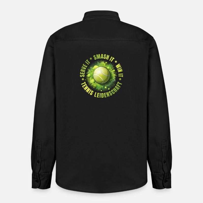 Serve it - Smash it - win it - Relaxed Fit Unisex Organic Hemd von Stanley/Stella - washed Black