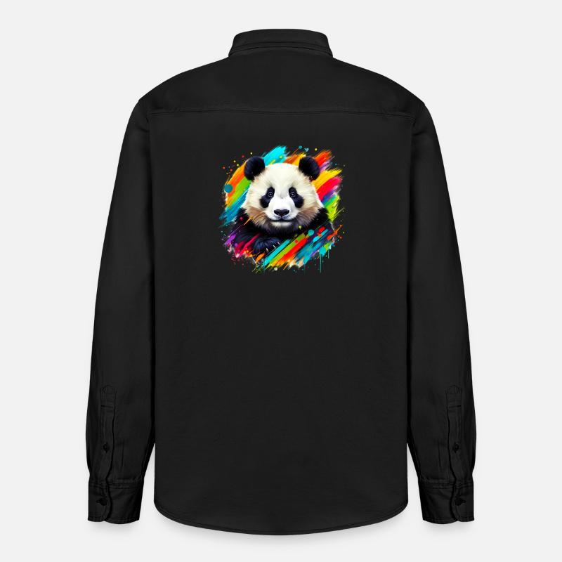 Panda - Chemise unisexe coupe décontractée bio Stanley/Stella - noir délavé
