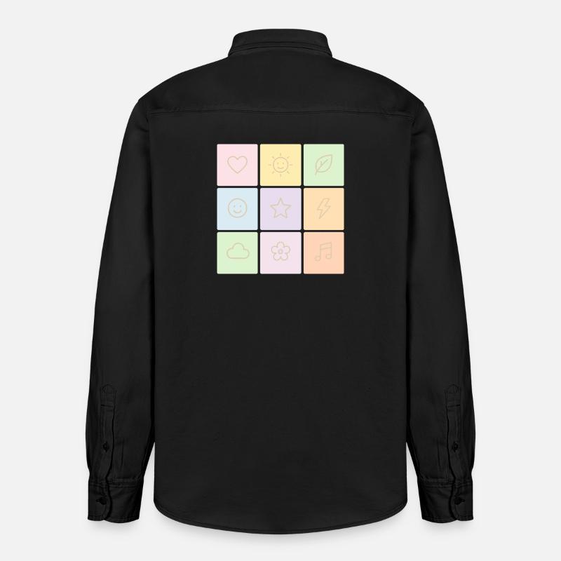 Pastel Bento Vibes - Relaxed Fit Unisex Organic Shirt by Stanley/Stella - washed black
