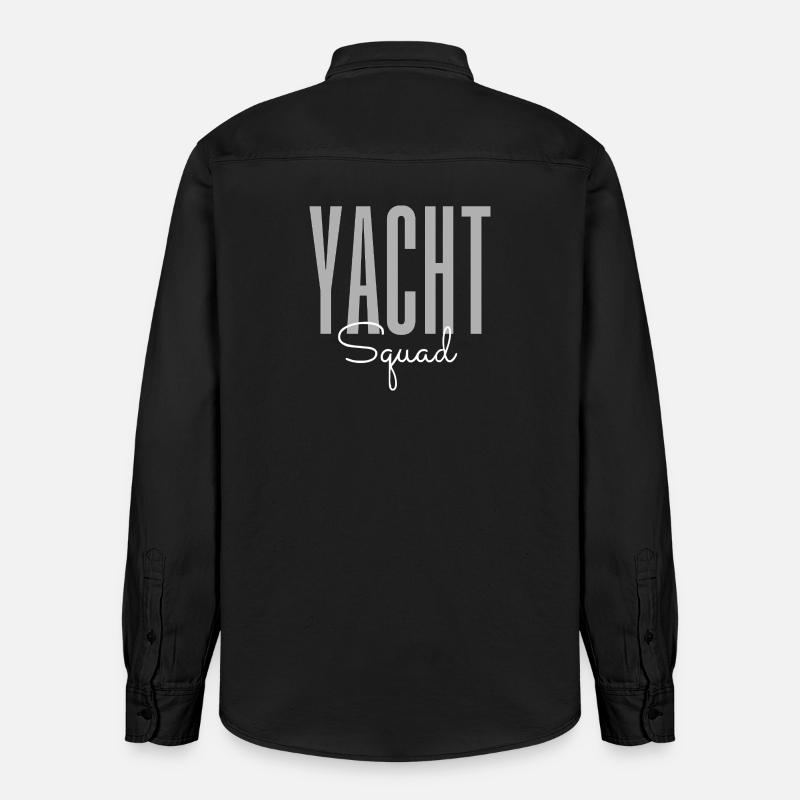 Yacht Squad – Vacances de voile avec équipage de bateau de luxe - Chemise unisexe coupe décontractée bio Stanley/Stella - noir délavé