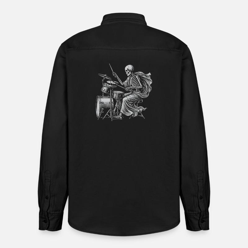 Batteur squelette avec cape - Chemise unisexe coupe décontractée bio Stanley/Stella - noir délavé