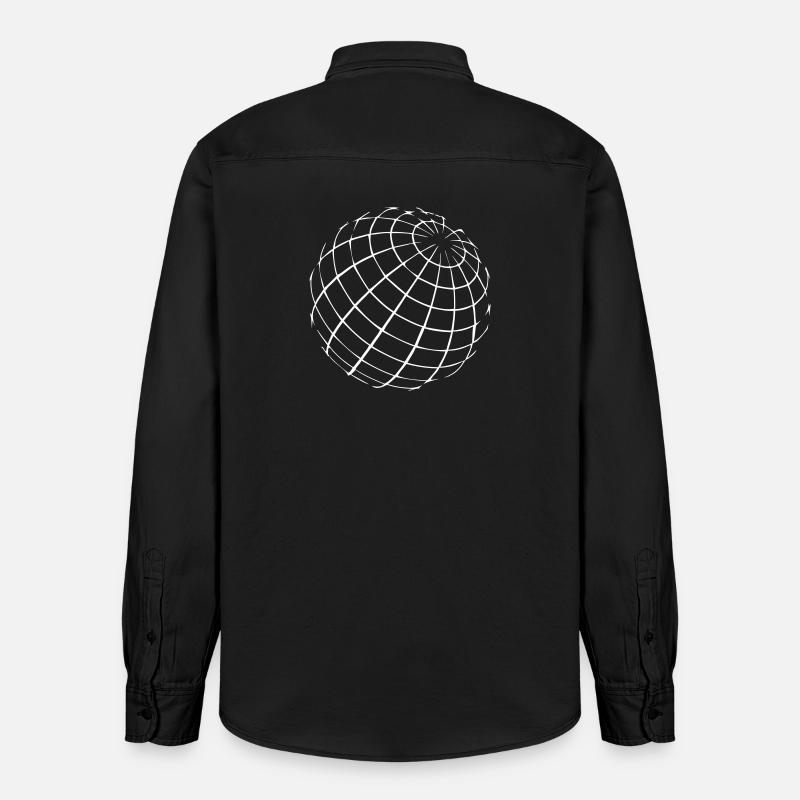 Terre Globe Planète Monde - Chemise unisexe coupe décontractée bio Stanley/Stella - noir délavé