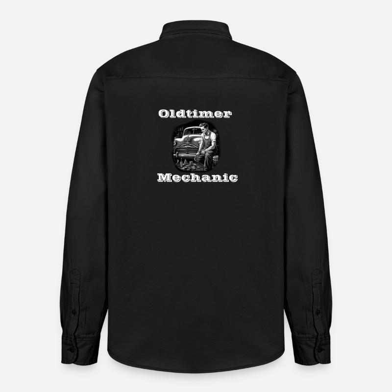 Oldtimer Mechanic weiß - Relaxed Fit Unisex Organic Hemd von Stanley/Stella - washed Black