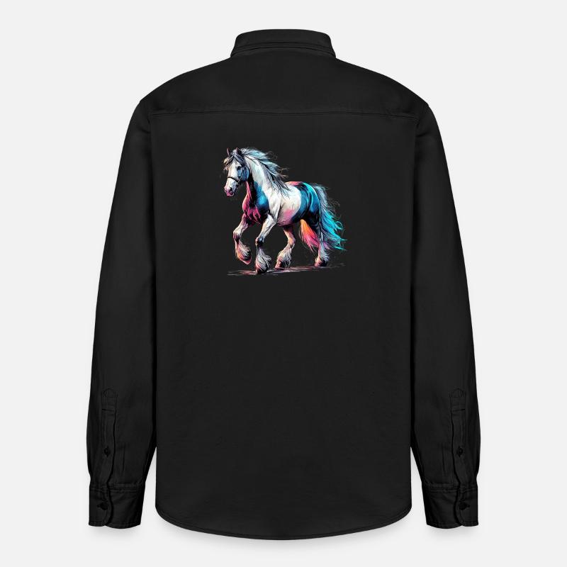 Cheval - Chemise unisexe coupe décontractée bio Stanley/Stella - noir délavé