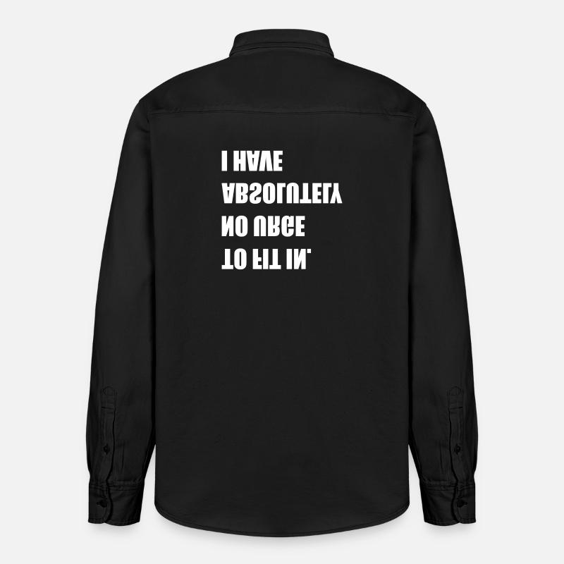 pas envie de s’intégrer - Chemise unisexe coupe décontractée bio Stanley/Stella - noir délavé