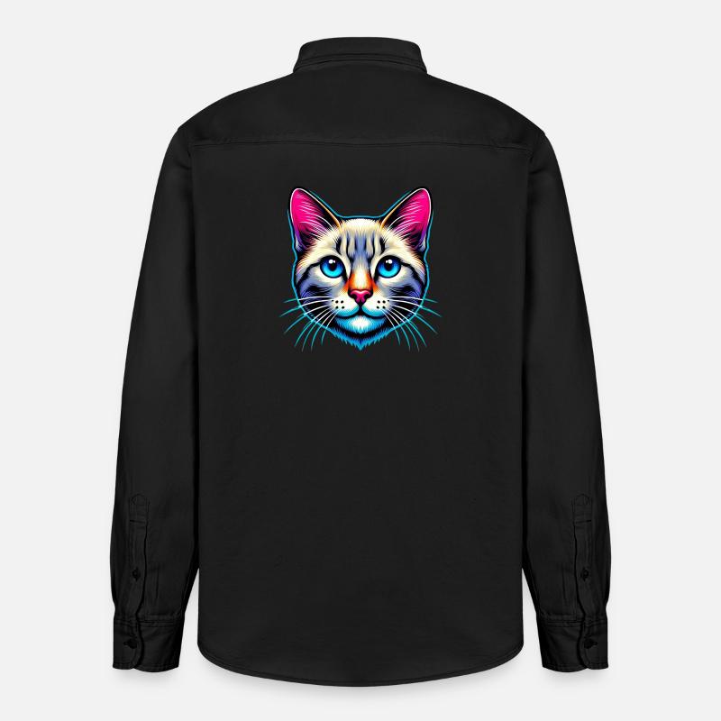 Chat - Chemise unisexe coupe décontractée bio Stanley/Stella - noir délavé