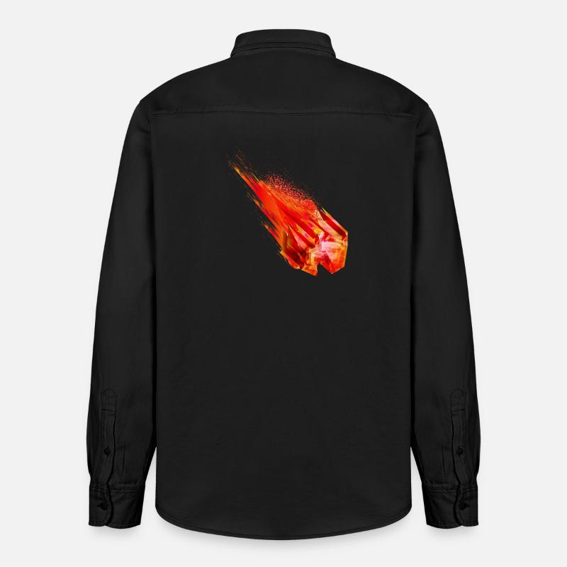 Glühender Asteroid mit Feuerschweif – Powerdesign - Relaxed Fit Unisex Organic Hemd von Stanley/Stella - washed Black