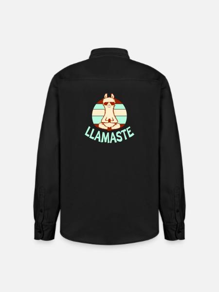 Lama Mediterer Yoga Llamaste Solbriller Retro - Stanley/Stella unisex skjorte afslappet pasform økologisk - washed black