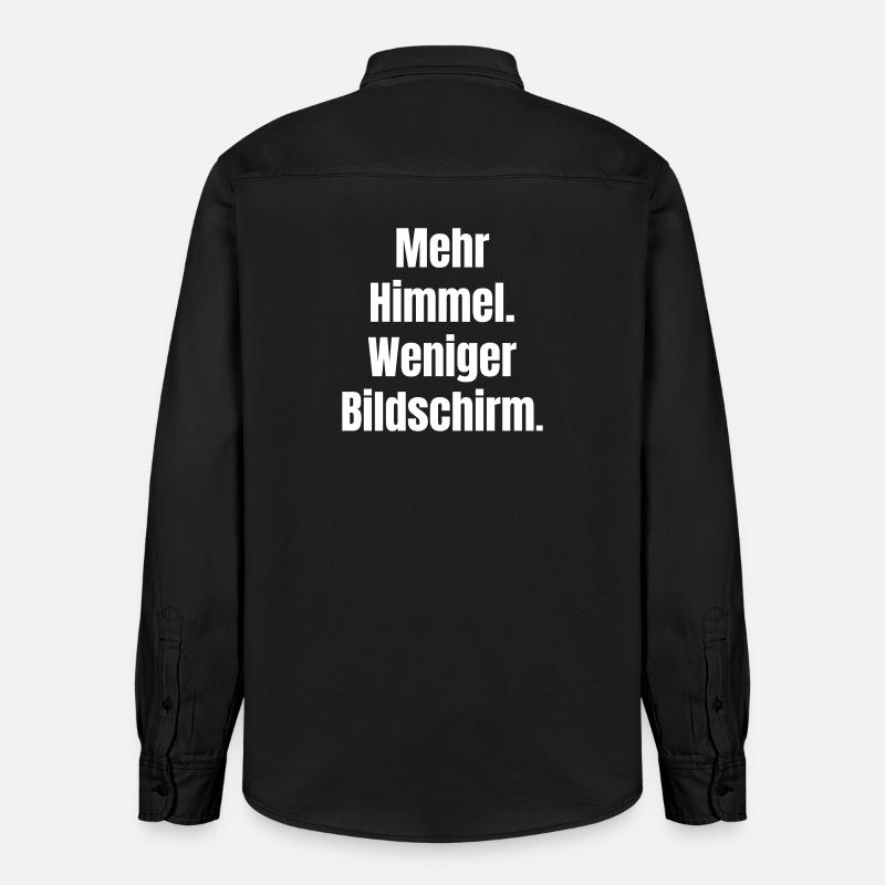 Plus de ciel, moins d’écran - Chemise unisexe coupe décontractée bio Stanley/Stella - noir délavé