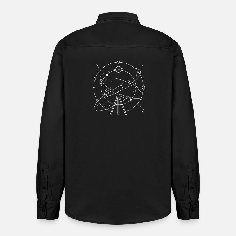 Telescope Solar System Planets Constellation - Relaxed Fit Unisex Organic Shirt by Stanley/Stella - washed black