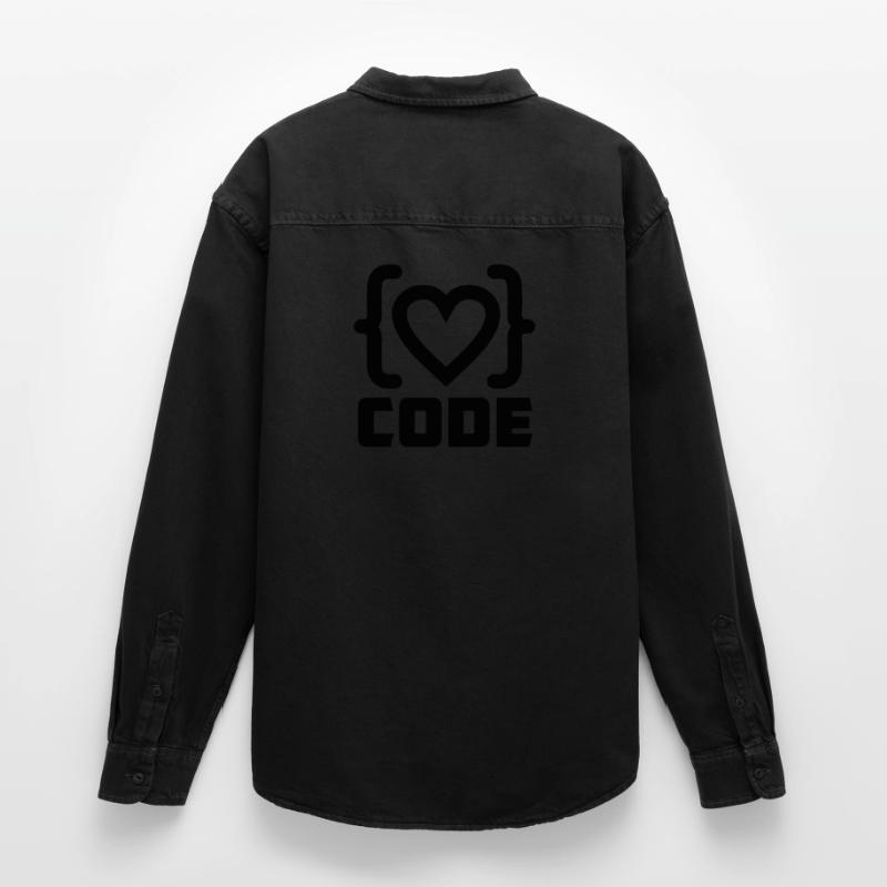 Heart programmer code logo with text CODE Relaxed Fit Unisex Organic Shirt by Stanley/Stella