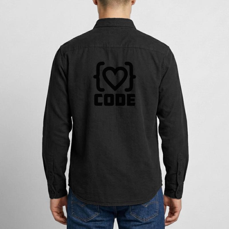 Heart programmer code logo with text CODE Relaxed Fit Unisex Organic Shirt by Stanley/Stella