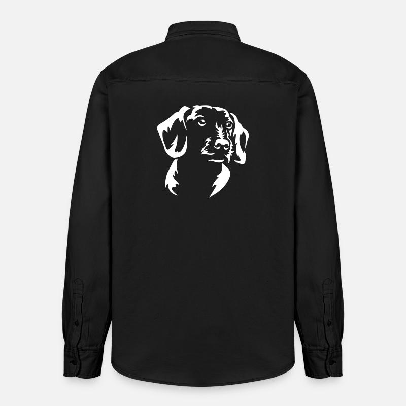 Tête de teckel « Black Edition » - Chemise unisexe coupe décontractée bio Stanley/Stella - noir délavé