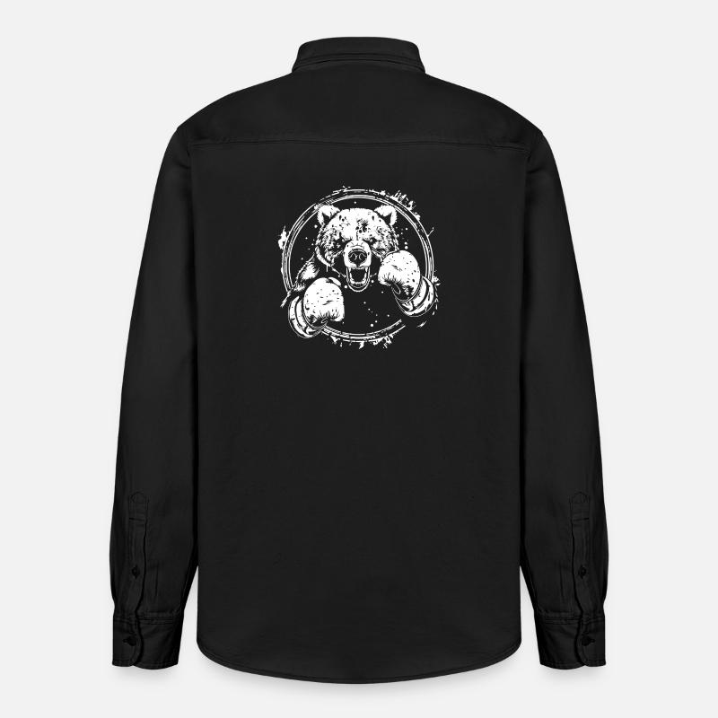 Grizzly Bear Boxer Boxe MMA - Chemise unisexe coupe décontractée bio Stanley/Stella - noir délavé