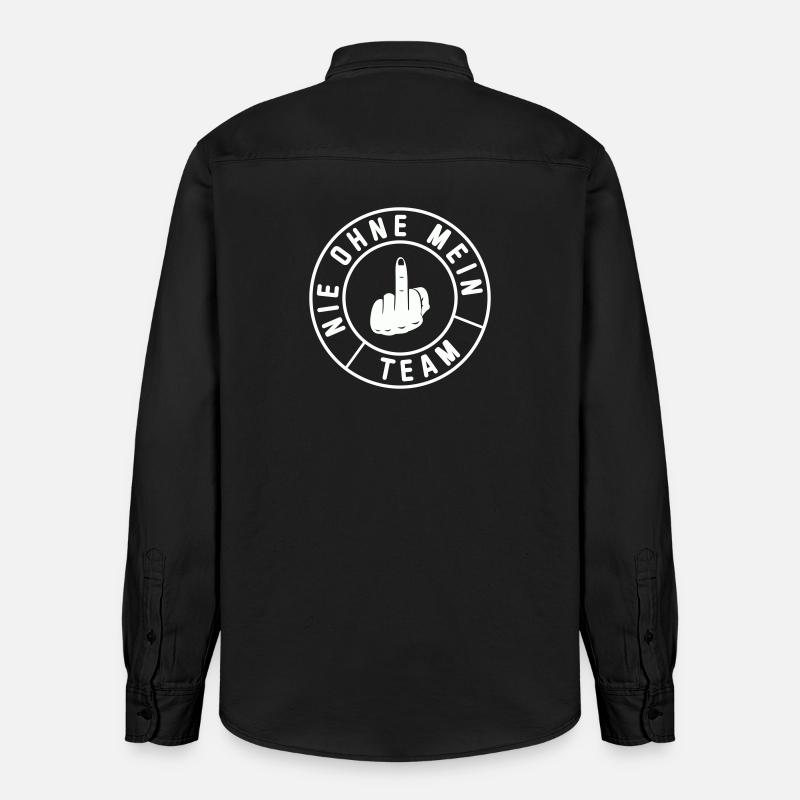 Mein Team Mittelfinger Emblem - Relaxed Fit Unisex Organic Hemd von Stanley/Stella - washed Black