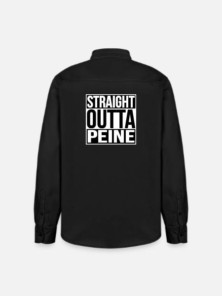 STRAIGHT OUTTA PEINE - Relaxed Fit Unisex Organic Shirt by Stanley/Stella - washed black