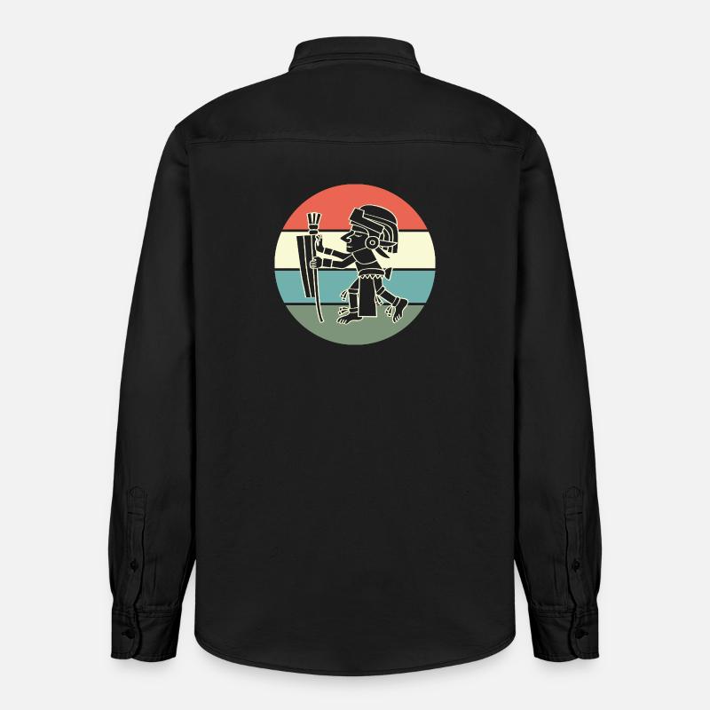 aztec Maya kalender Inka - Relaxed Fit Unisex Organic Hemd von Stanley/Stella - washed Black