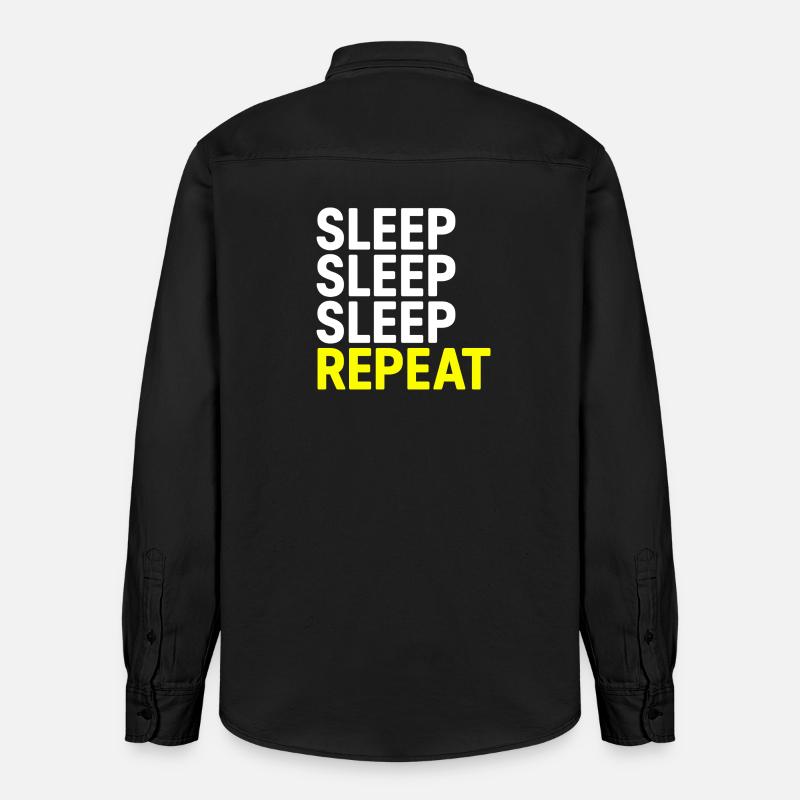 Søvn Søvn Søvn Gentag - Stanley/Stella unisex skjorte afslappet pasform økologisk - washed black