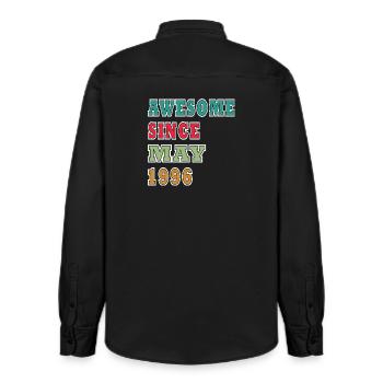 Awesome Since May 1996 - Relaxed Fit Unisex Organic Hemd von Stanley/Stella - washed Black - Hinten - AI Model Male 178 light (178cm)
