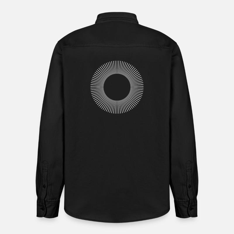 Geometric Sunburst Ring Pattern - Relaxed Fit Unisex Organic Shirt by Stanley/Stella - washed black