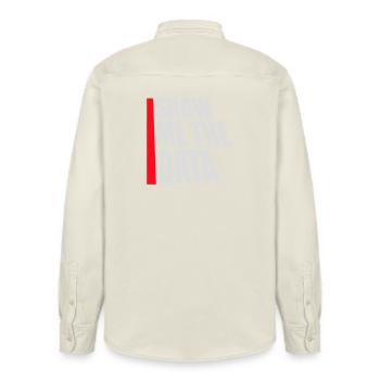 Show Me The Data Lustig Nerd Analyst Sarkastisch - Relaxed Fit Unisex Organic Hemd von Stanley/Stella - Natur - Hinten - AI Model Male 178 light (178cm)