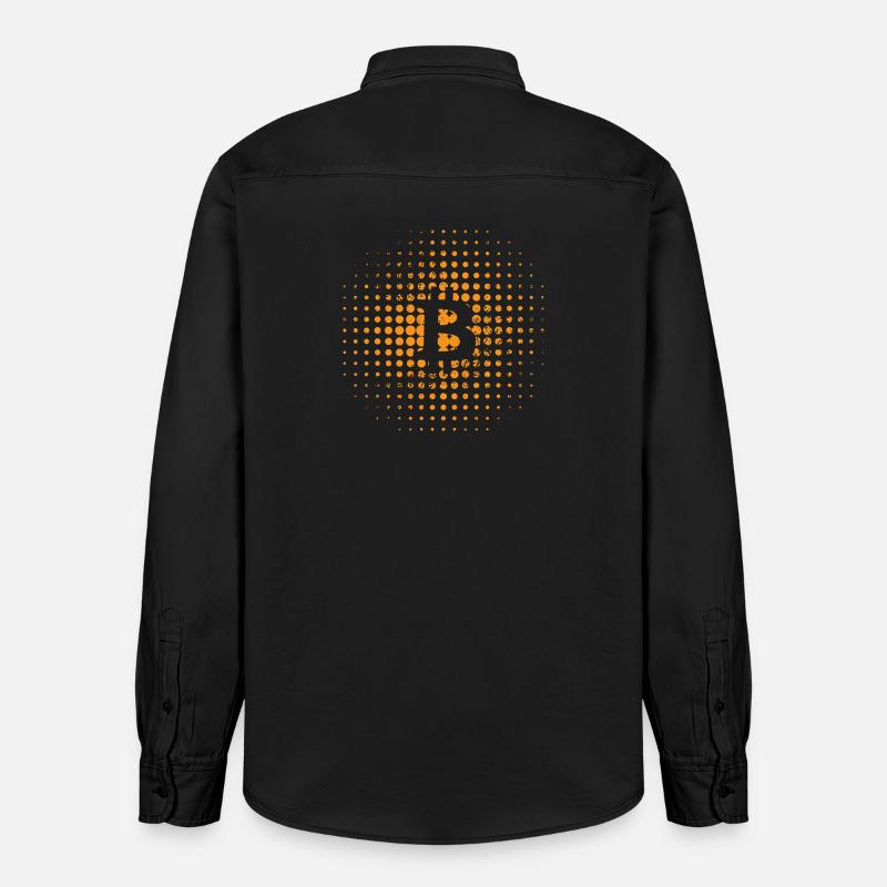 Bitcoin, idée cadeau Bitcoiner - Chemise unisexe coupe décontractée bio Stanley/Stella - noir délavé