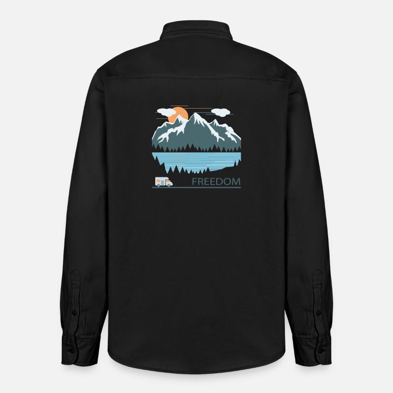 Camping - Chemise unisexe coupe décontractée bio Stanley/Stella - noir délavé