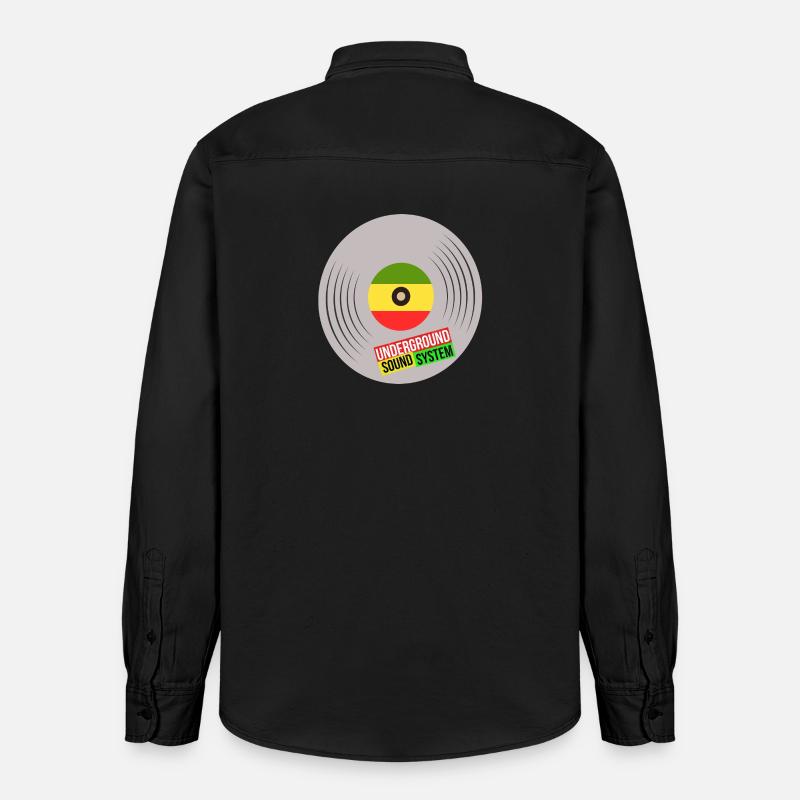 Système sonore vinyle souterrain - Chemise unisexe coupe décontractée bio Stanley/Stella - noir délavé