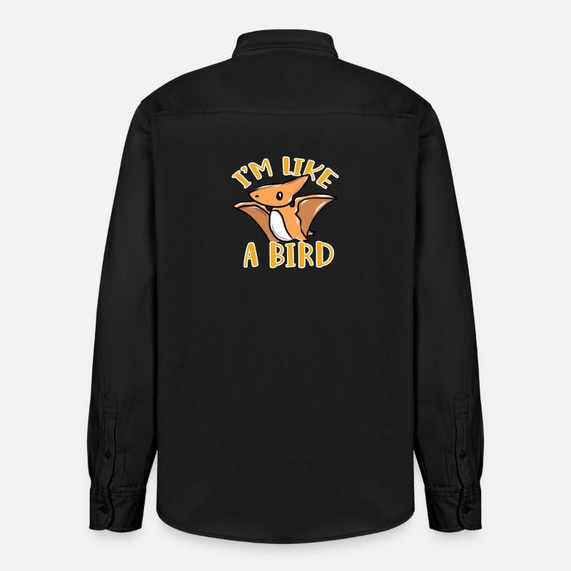 Dinosaurier Vogel - Relaxed Fit Unisex Organic Hemd von Stanley/Stella - washed Black