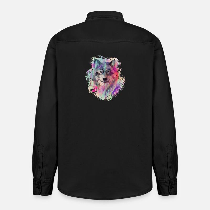 Wolf im Norden Colour version - Relaxed Fit Unisex Organic Hemd von Stanley/Stella - washed Black