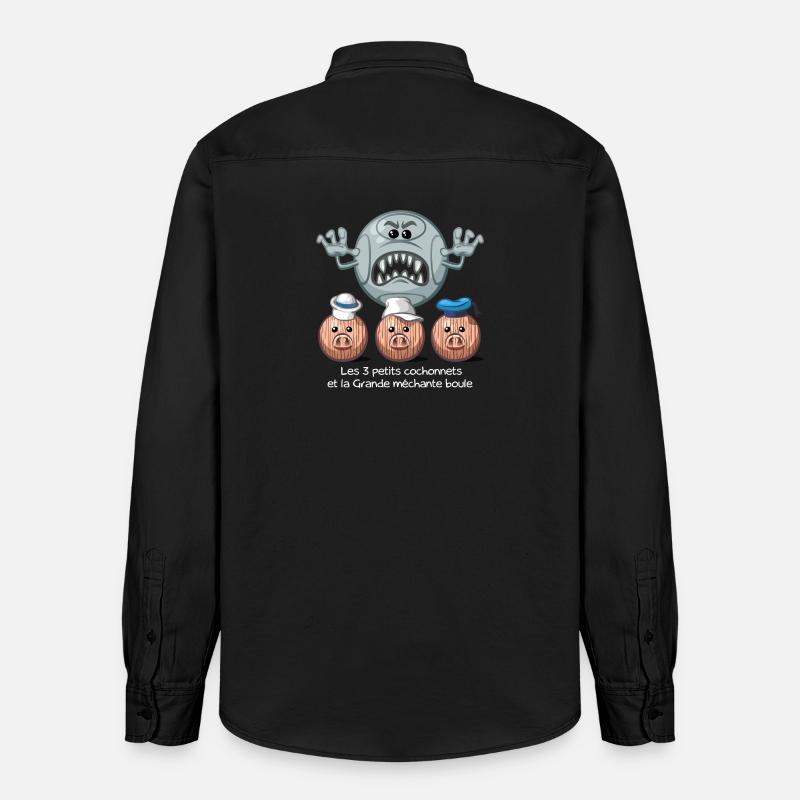 Les 3 petits cochonnets - Relaxed Fit Unisex Organic Hemd von Stanley/Stella - washed Black
