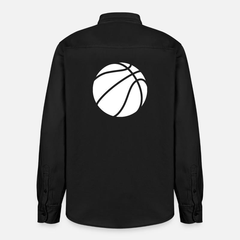 Basketball Logo weiß - Relaxed Fit Unisex Organic Hemd von Stanley/Stella - washed Black
