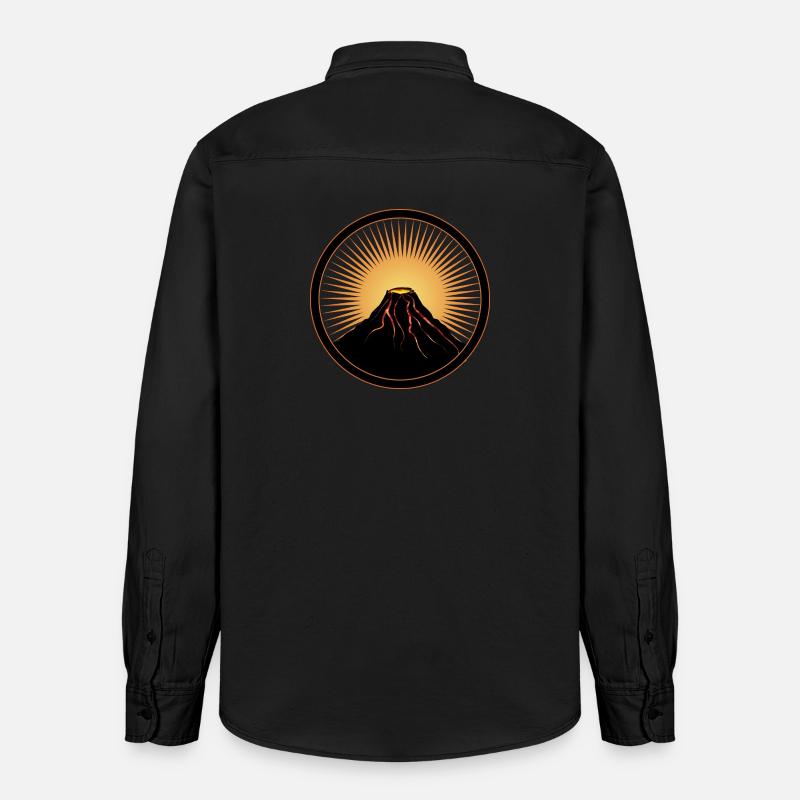 Vulkan Patch mit flüßiger Lava - Relaxed Fit Unisex Organic Hemd von Stanley/Stella - washed Black