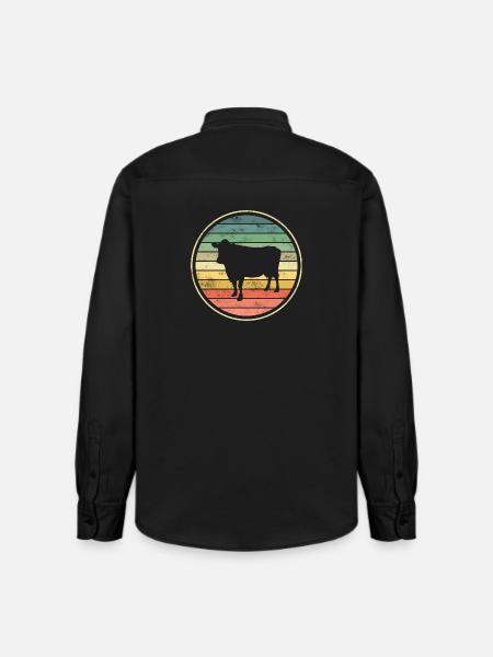 Kuh Kühe - Relaxed Fit Unisex Organic Hemd von Stanley/Stella - washed Black