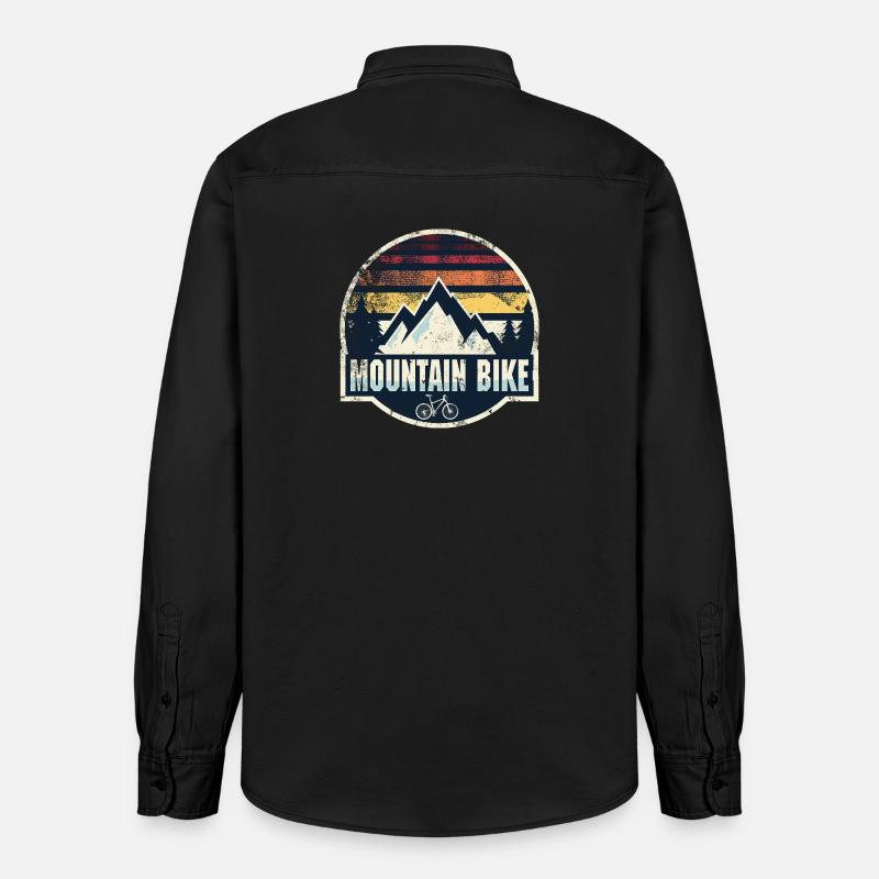 Patch rétro pour VTT - Chemise unisexe coupe décontractée bio Stanley/Stella - noir délavé