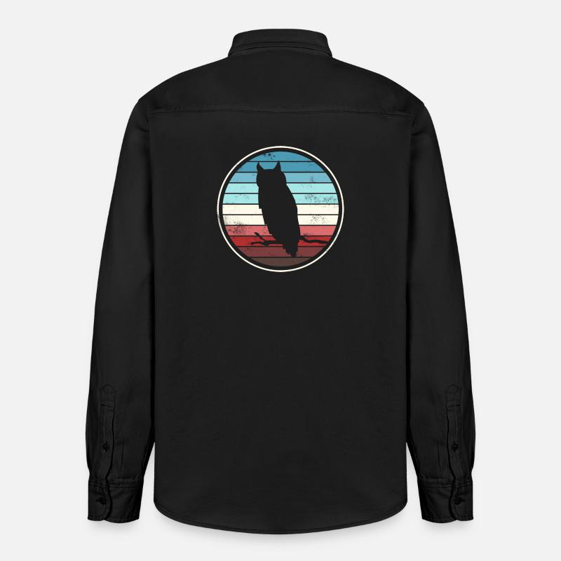 Eule Eulen - Relaxed Fit Unisex Organic Hemd von Stanley/Stella - washed Black