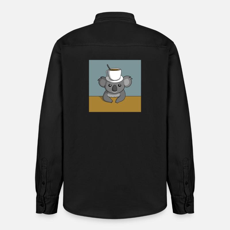 Koala Kaffeepause - Relaxed Fit Unisex Organic Hemd von Stanley/Stella - washed Black