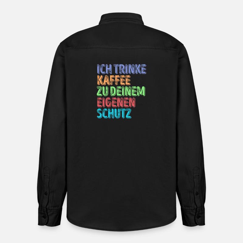 Kaffeeliebhaber Statement Kaffeetrinker Kaffee - Relaxed Fit Unisex Organic Hemd von Stanley/Stella - washed Black